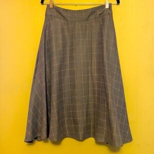 NWOT Orange/gray Windowpane Skirt(pockets)
